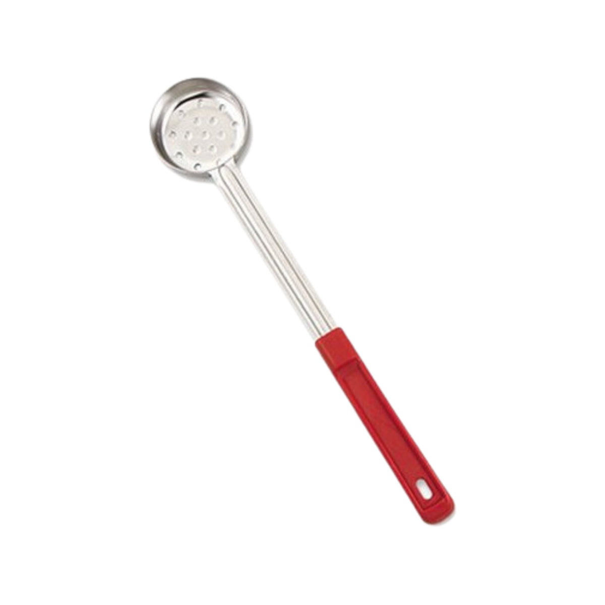 Cucharón Porcionador Perforada 2 oz Mango Rojo